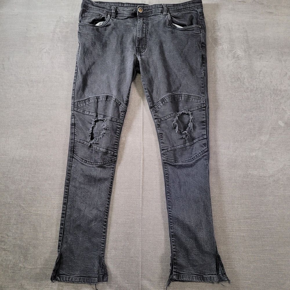 Arketype Distressed Faded‎ Black Mens Jeans Grunge Actual Size 39 x 32